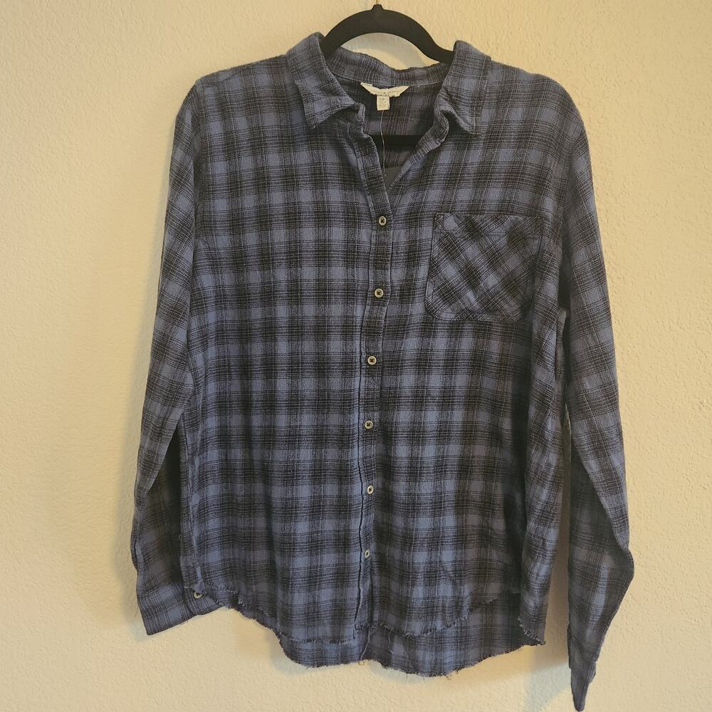 Lucky Brand‎ Women's Size Small Blue Plaid Long Sleeve Shirt NWT